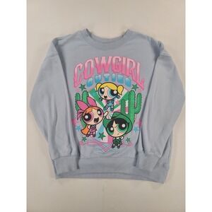 Powerpuff Girls Cowgirl Cuties Sweatshirt Youth Girls XL‎ 14-16 Blue Crewneck